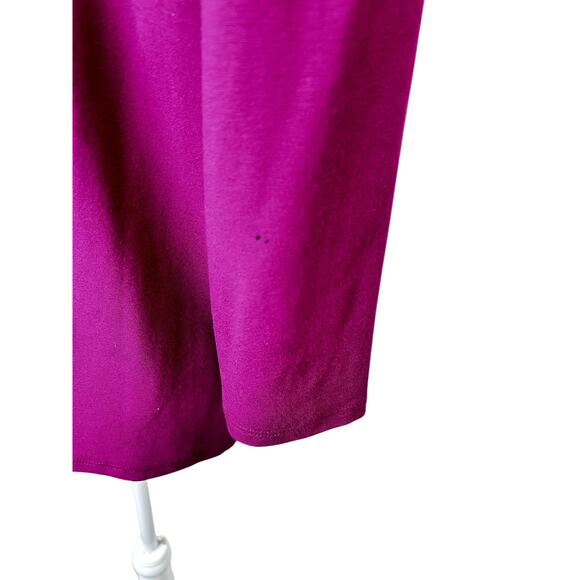 Eileen Fisher Fuchsia Scoop Neck 3/4 Sleeve Viscose Spandex Slinky Top Large - Picture 4 of 6